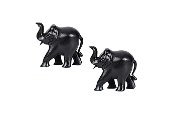 KC PRODUCTS Ebony Wood Elephant Pair Upper Trunk/Elephant Statue for Decorative Showpieces Table Decor Home Decor and Gifts [ Upper Trunk 1 INCH ]