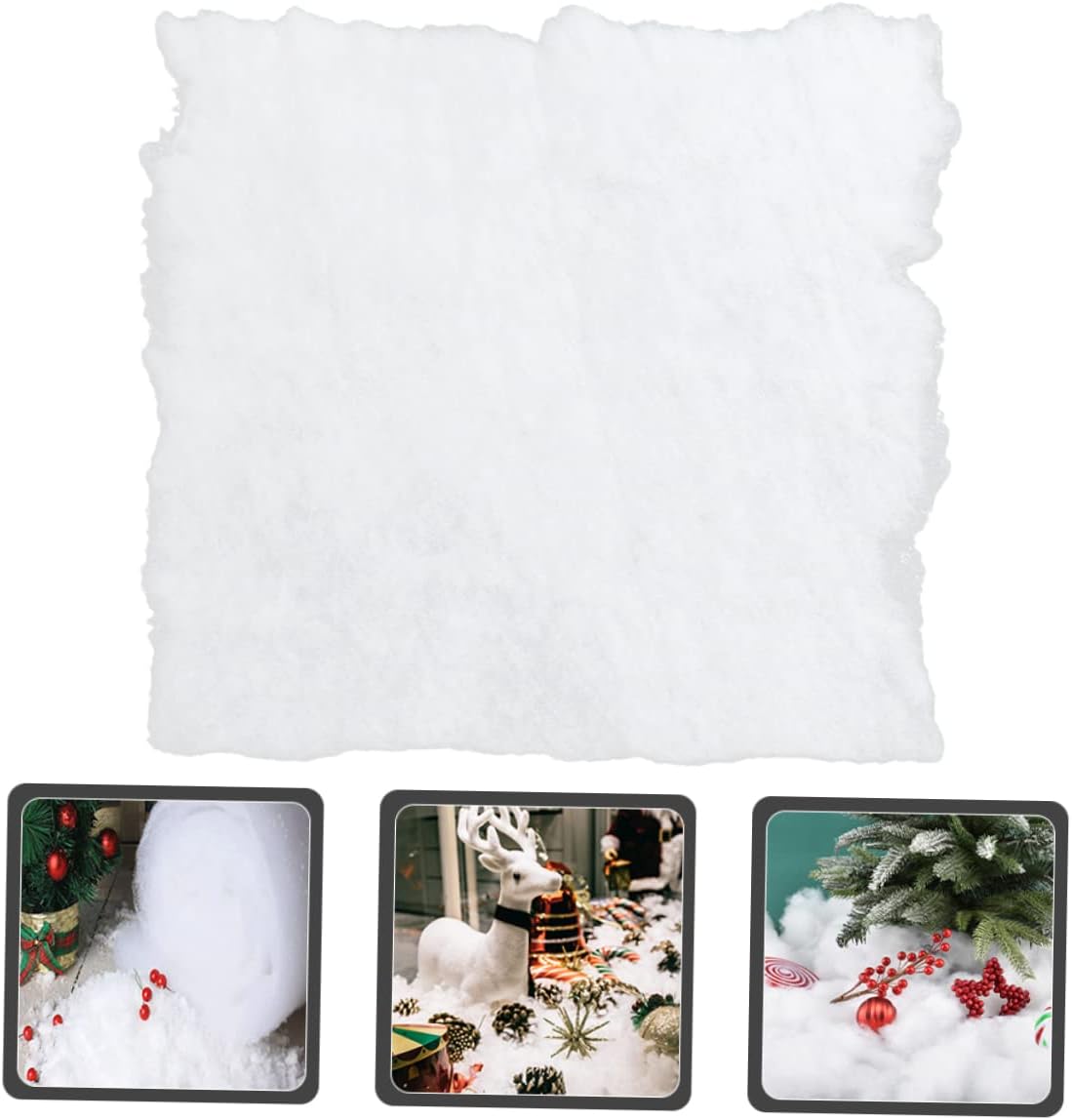 5pcs Christmas Artificial Snow Blanket for Holiday Indoor Decor Thick and Soft Snowy Blanket for Christmas Village Displays and Decorations