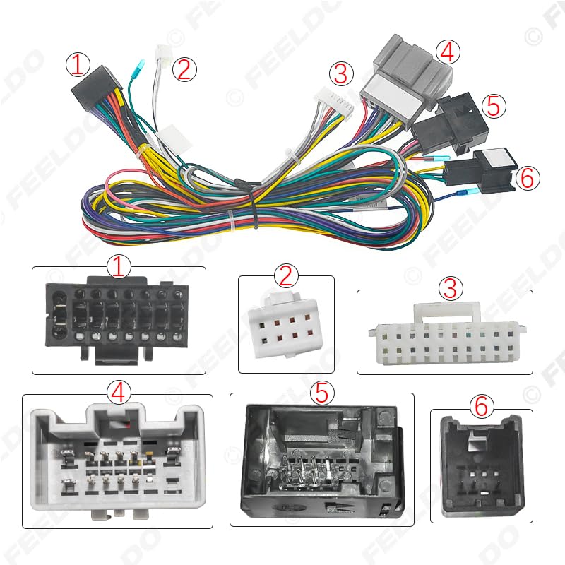 Car for Audio Radio DVD Android 16PIN Power Cable Adapter with Canbus Box for Ford Fiesta(09-11) Power Wiring Harness #HQ6471 - (Color Name: Black)
