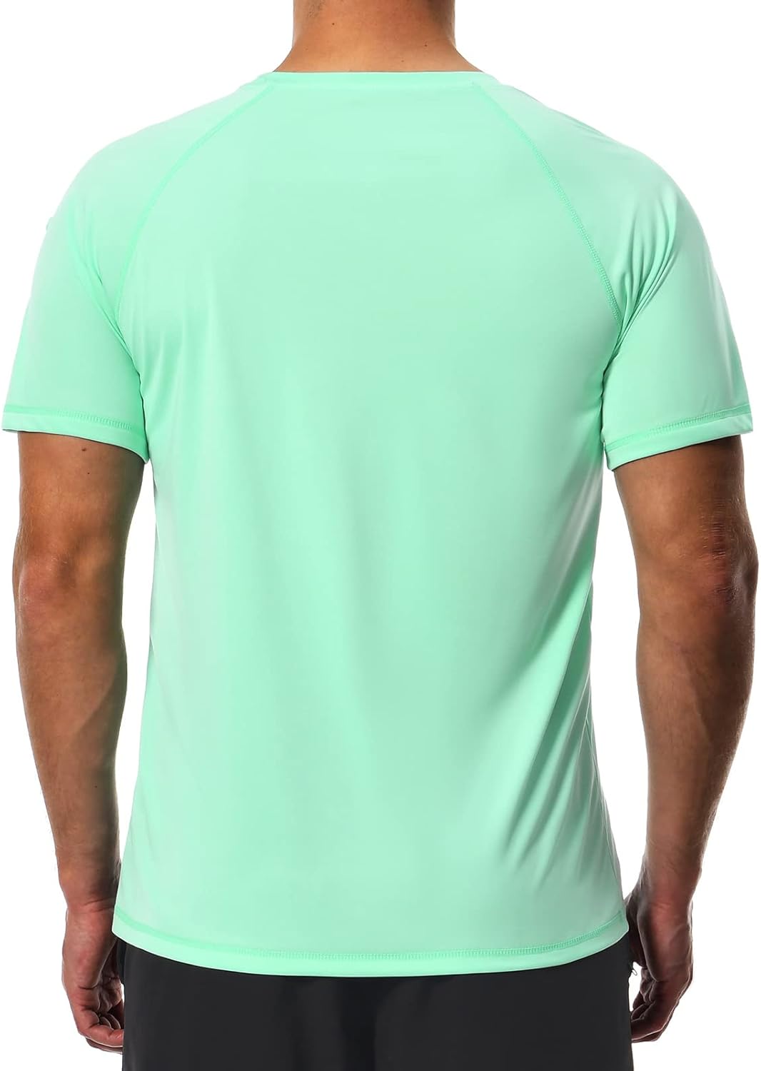 Men's Swim Shirts Quick Dry Rash Guard UPF 50+ Sun Protection Fishing Beach Water Shirts Short Sleeve - Image 2