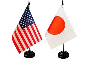 Japan and United States 8" x 5" Miniature Desk and Table Flags...