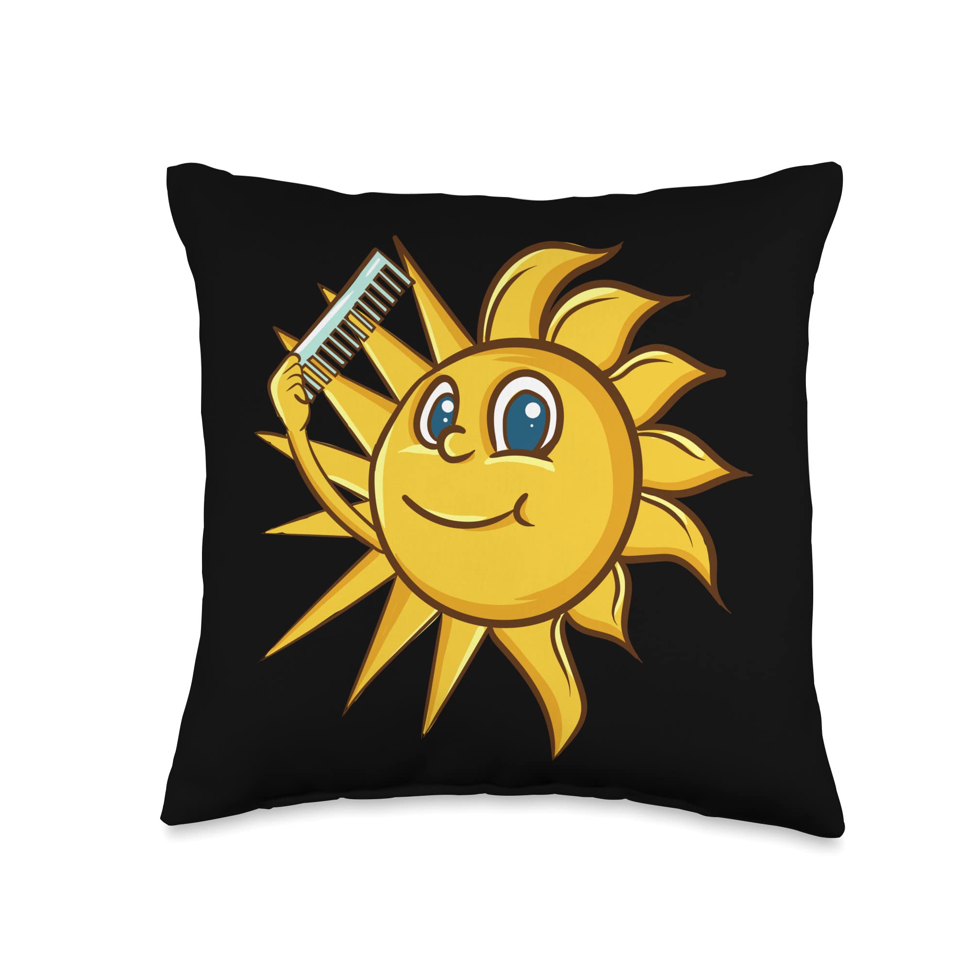 Cool Time Of Year - Comic - Comic Books StuffFunny-Sun Combs His Hair-Sunny Fun-Sarcasm Throw Pillow, 16x16, Multicolor
