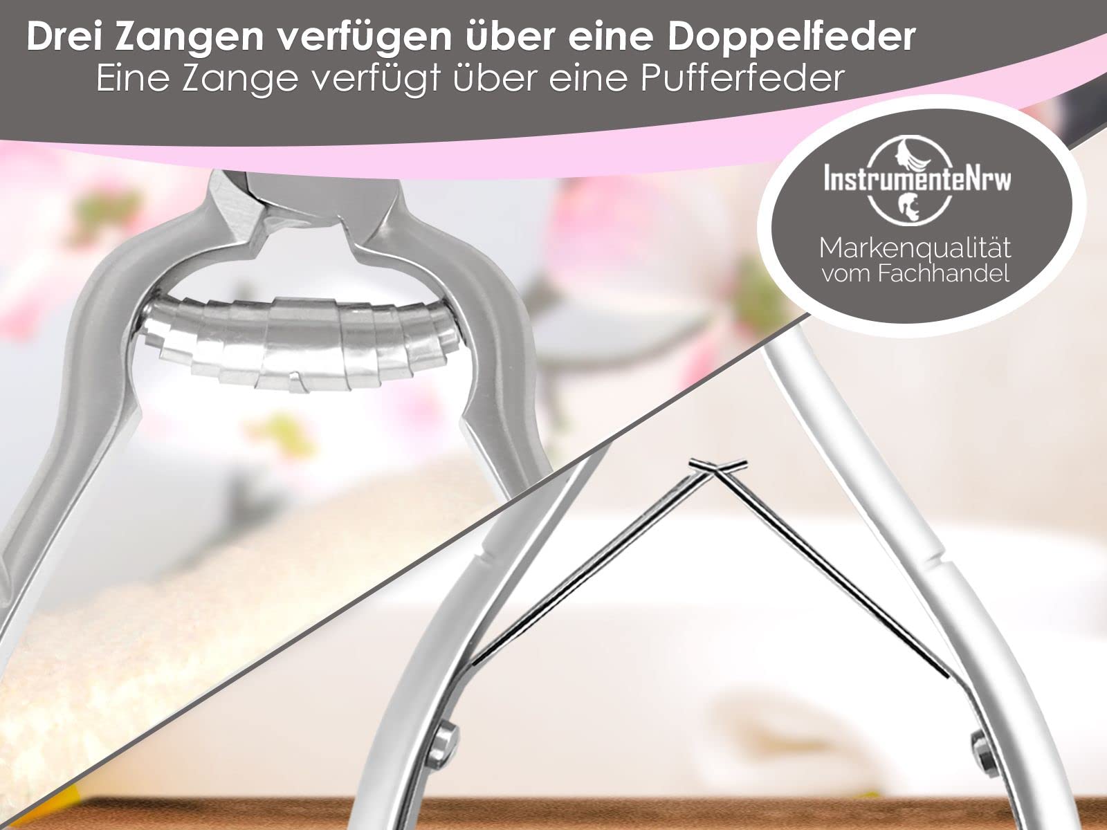 Fußpflegeinstrumente Set zur Fußpflege 8-teiliges Maniküre und Pediküre Set | Nagelzange Set aus Edelstahl für eine präzise Nagelpflege Inkl. Eckenheber & Eckenfeile für eingewachsene Nägel oder Fußnägel