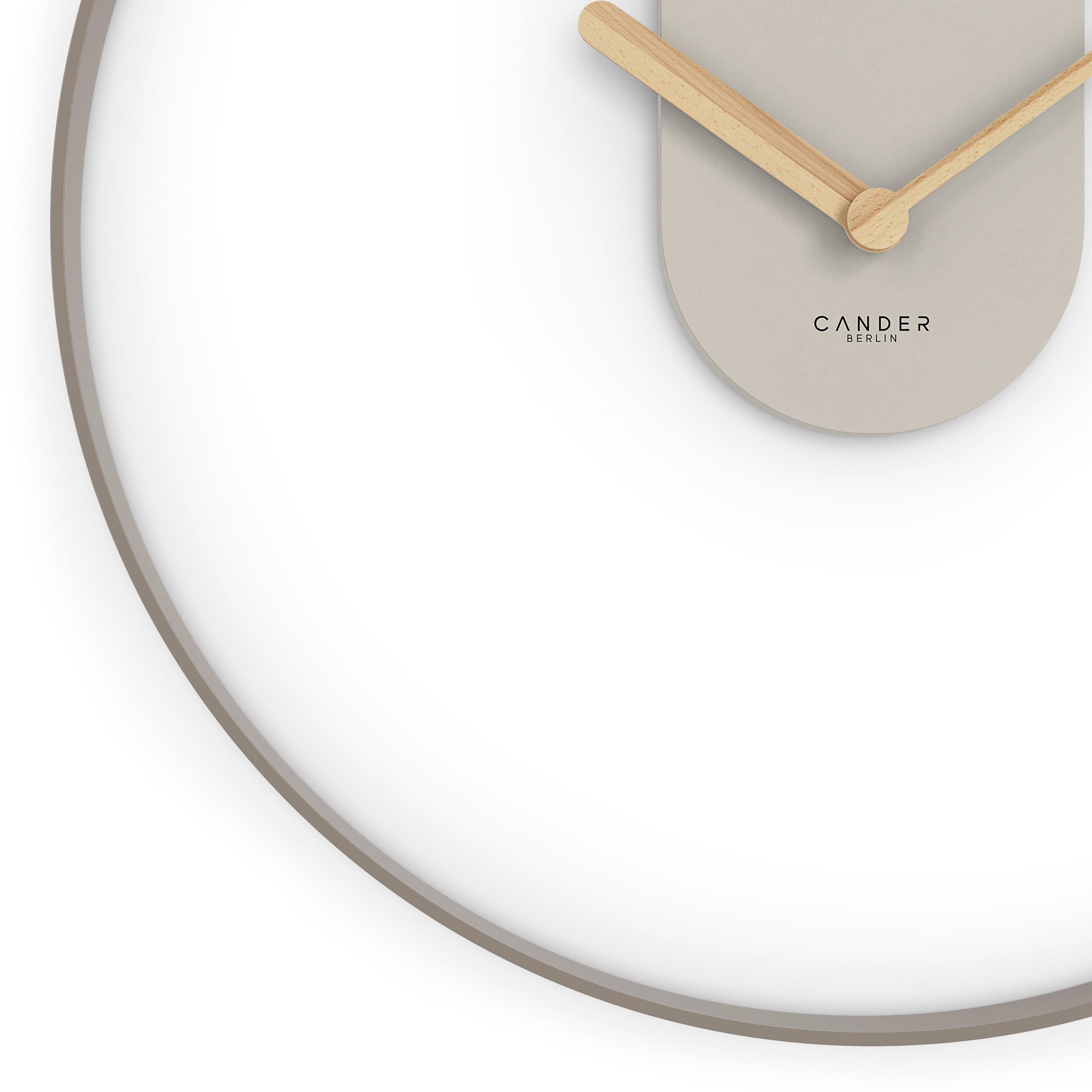 Cander Berlin MNU 5560 P XXL Reloj de pared vintage silencioso, 60 cm, metal, manecillas de madera, sin ruido de tictac, grande, moderno, negro, salón, cocina