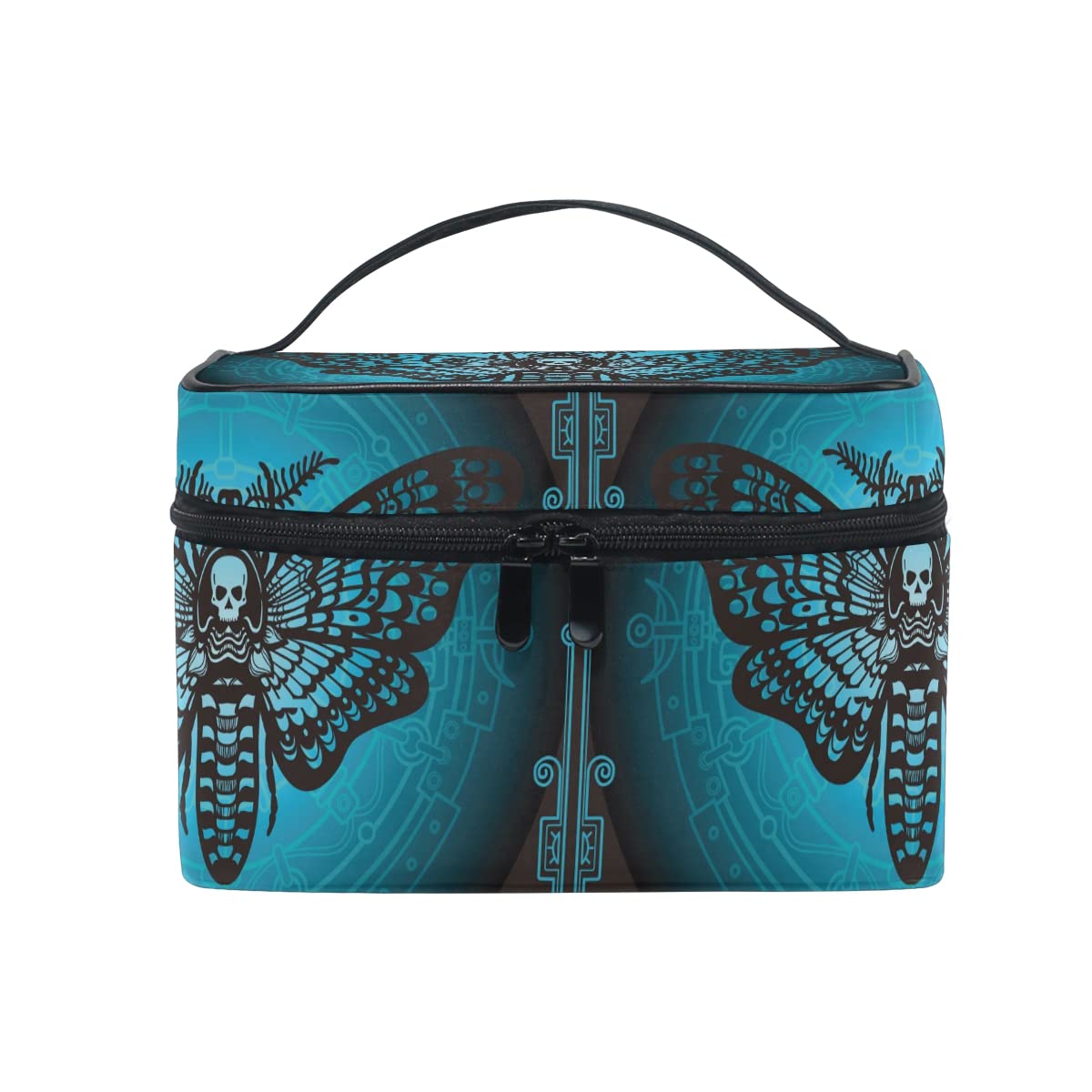 Makeup Bag, Skull Butterfly Travel Makeup Organizer Bag Cosmetic Cases Toiletry Bags for Girl Women Ladies