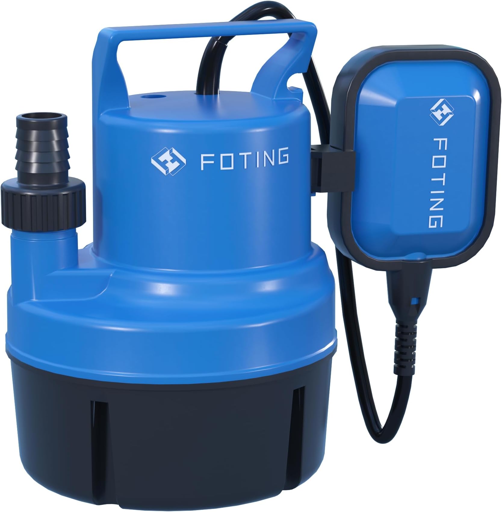 FOTING 200W 4400l/h Submersible Pump for Pool Draining, Clean/Dirty Water Pump with Float Swich, Portable Sump Pump for Tub, Pond, Home, Garden