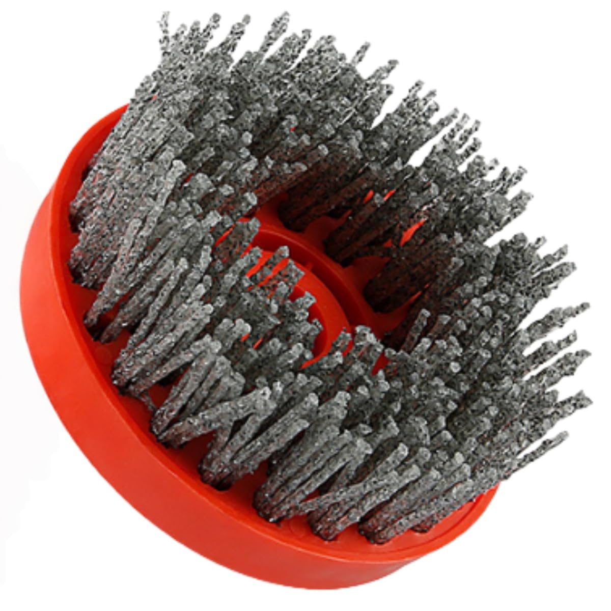 MiJunHD 4inch Angle Grinder Cleaning Brush Nylon Silicone Carbide Circular Antique Abrasive Brush Stone Polishing for Granite Marble(M16 Thread, Grit 46)