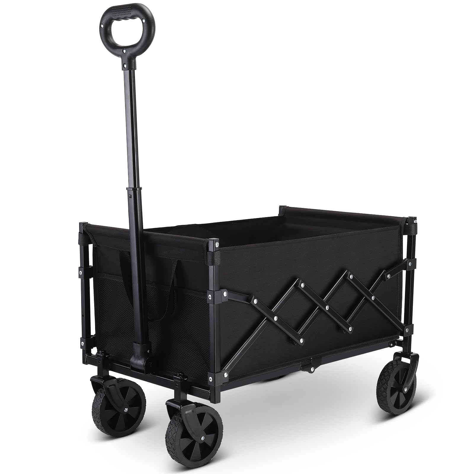 Folding Wagon Cart,Portable Heavy Duty Utility Foldable Garden Wagon Cart for Sports, Shopping, Camping and Outdoor Sport