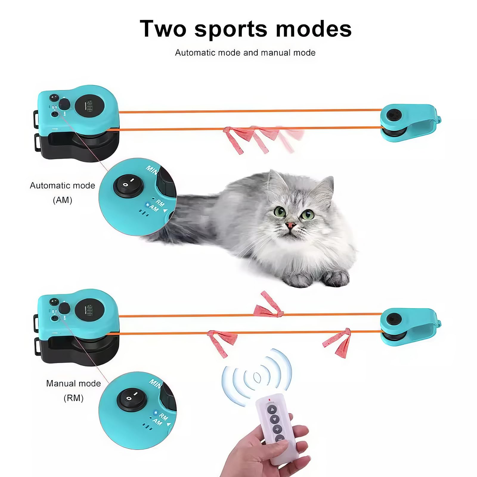 Juguete interactivo para gatos, ratón inteligente con plumas, juguete automático para gatos de interior, juego de caza atractivo para gatitos y cachorros