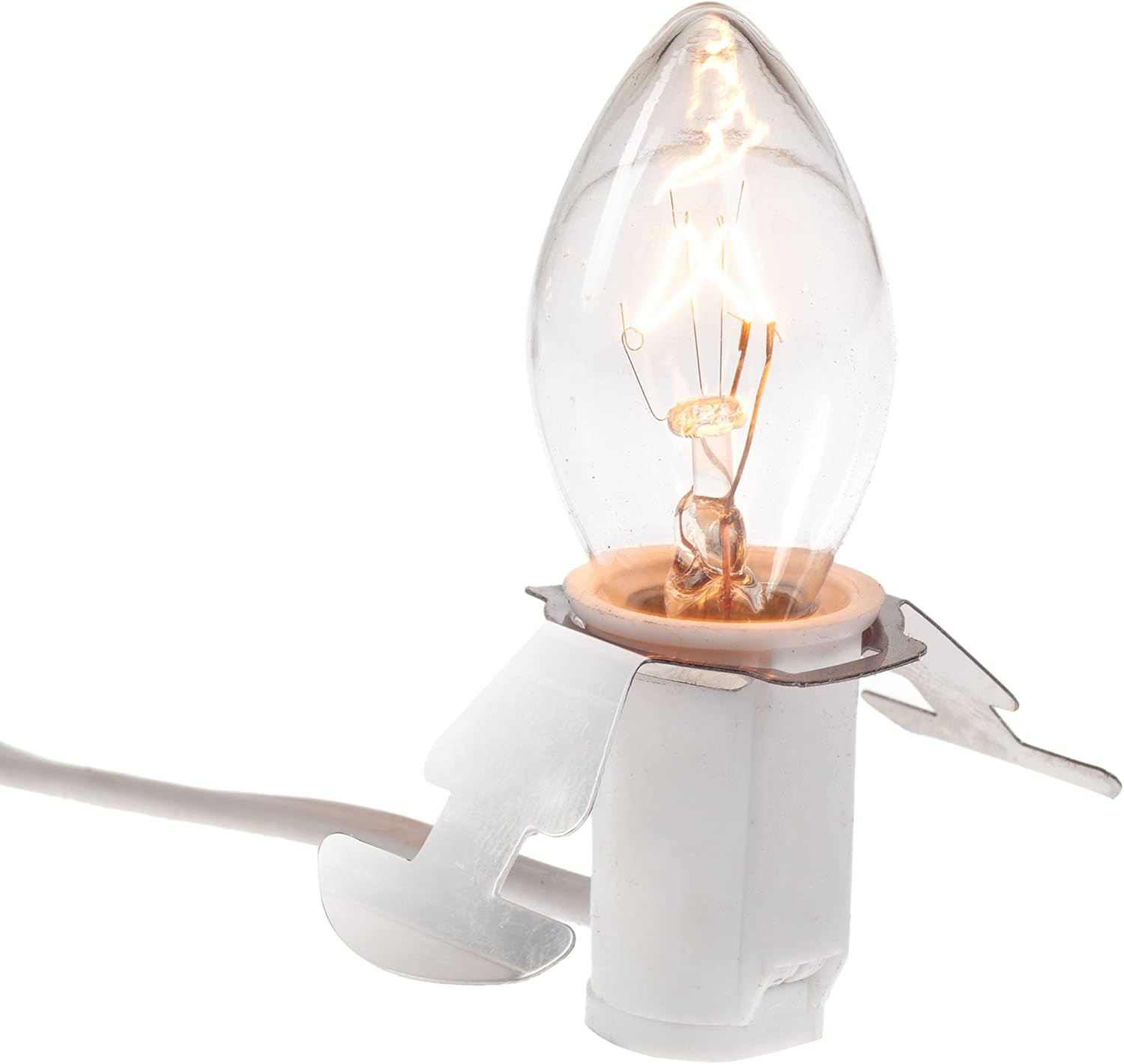 Creative Hobbies Single Light Replacement Clip in Lamp Cord for Christmas Village House Includes Clear Incandescent Light Bulb