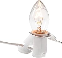 Vista 2 de Creative Hobbies Cable de lámpara de repuesto de una sola luz para casa de pueblo de Navidad, incluye bombilla incandescente transparente