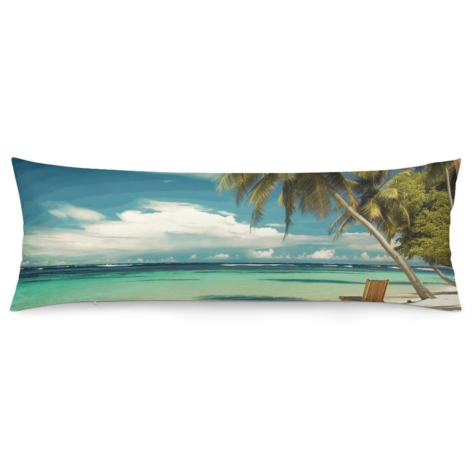 2 Pack Pillow Cases for Hair and Skin, Soft Breathable Pillow Case Covers with Hidden Zipper, Tropical Holidays Pillowcase 20"x54" Pillow Covers for Sleeping Gift