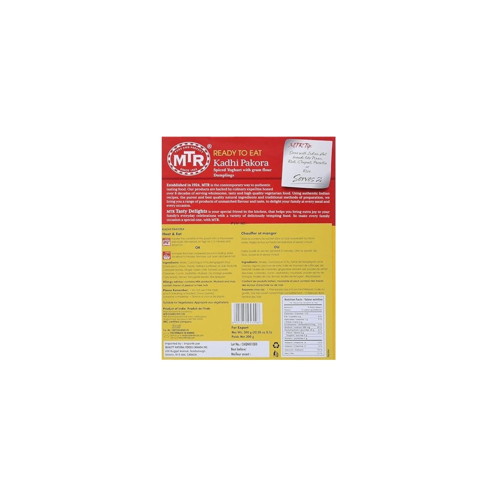 MTR Ready To Eat, Kadhi Pakora 300G