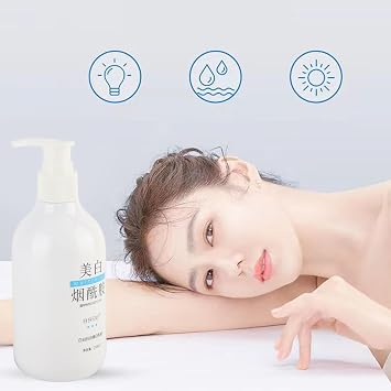 غسول الجسم المشرق للبشرة ، غسول الجسم المبيض Niacinamide منعش ترطيب البشرة كريم للجسم لأرجل الذراعين 250 مل