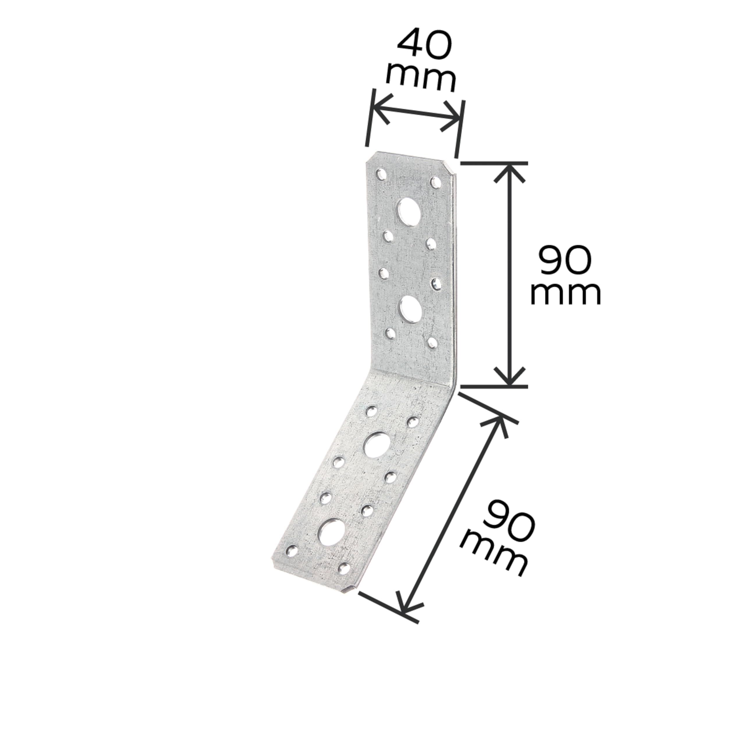 Alberts 335557 Winkelverbinder | 135° abgewinkelt | sendzimirverzinkt | 90 x 90 x 40 mm (Packung mit 6)