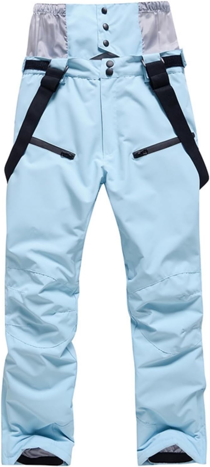 Womens Snow Bib Pants Insulated Snowboard Skiing Bibs Adjustable Winter Outdoor Hiking Pants Waterproof Warm Pant
