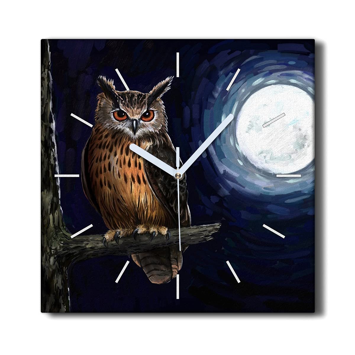 Horloge sur toile sans tic-tac 30x30cm silencieuse pour chambre et salon
