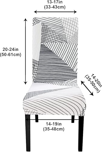 Miniatura 2 de Juego de 4 fundas elásticas para sillas de comedor, fundas protectoras para sillas de comedor, extraíbles y lavables, fundas para sillas de respaldo