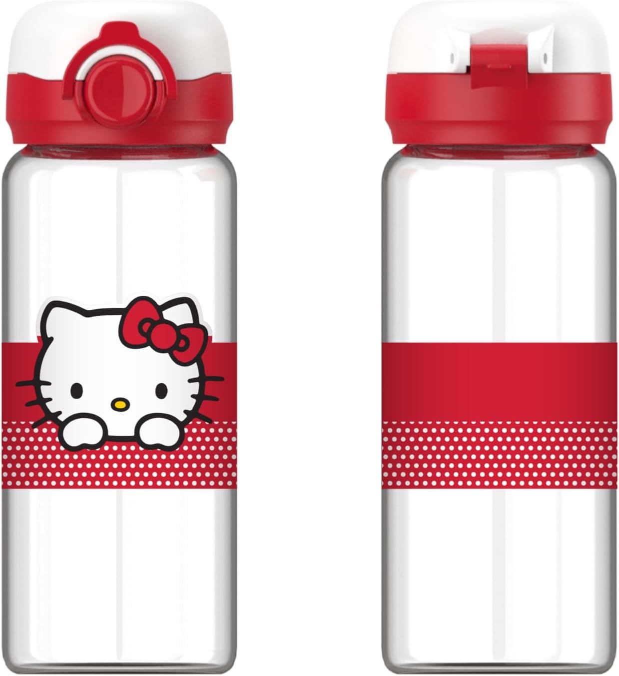 Hello Kitty Lisanslı Elma Koleksiyonu Otomatik Kapaklı Cam Şişe - 410ml