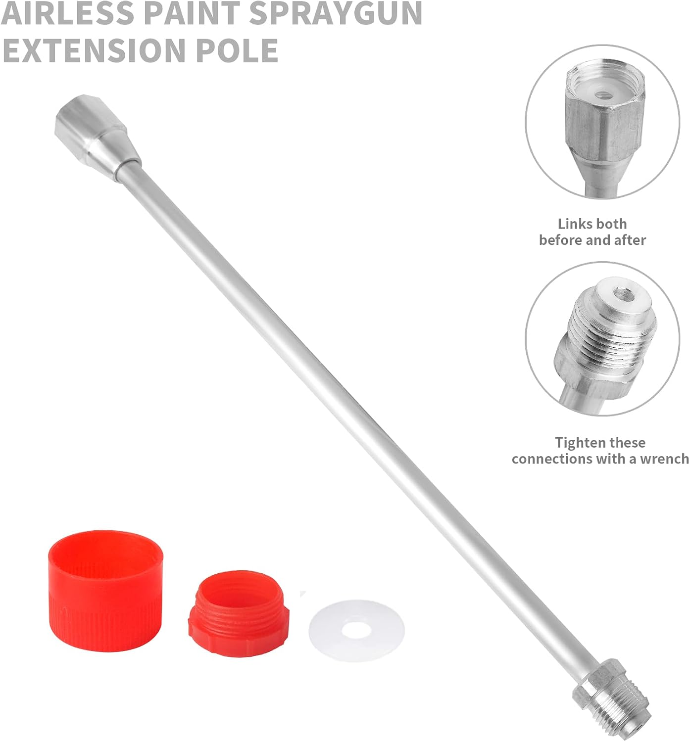 4 Pcs Airless Paint Sprayer Extension Pole, 15 Inch