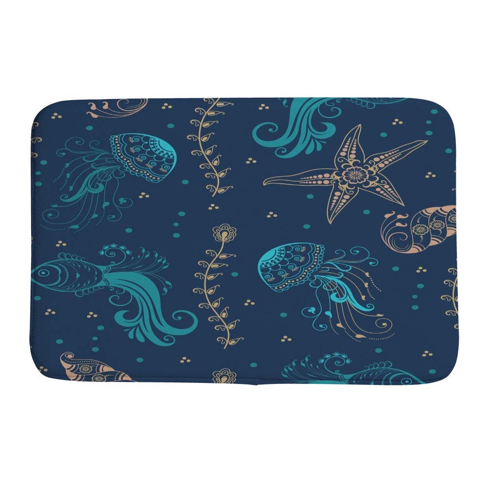 Tapis de bain marin 91x61 cm antidérapant et épais lavable en machine