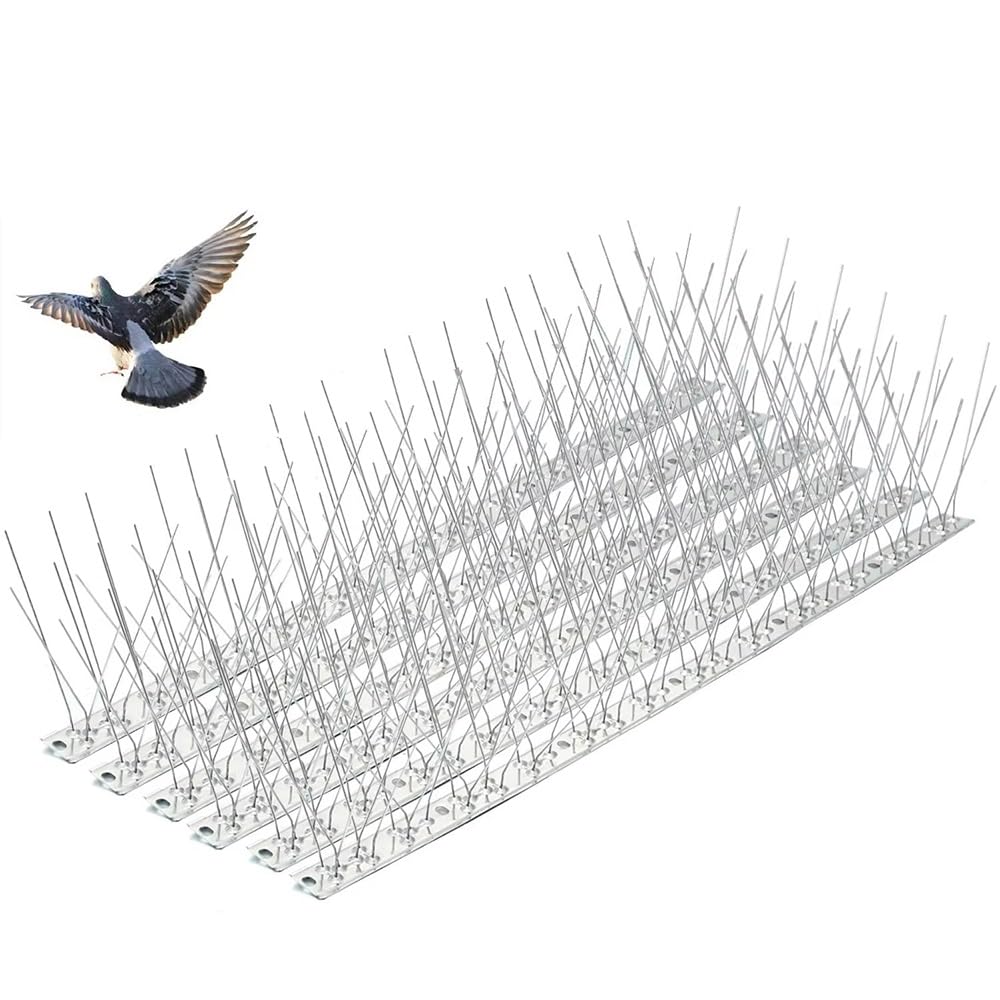 Clavos For Pájaros, Clavos For Palomas con Base De Acero Inoxidable, Ahuyentadores De Aves For Balcones Y Tejados, Gaviotas, Palomas Y Pájaros, Cobertura De 1-10 Metros(7M-14pcs Strip)