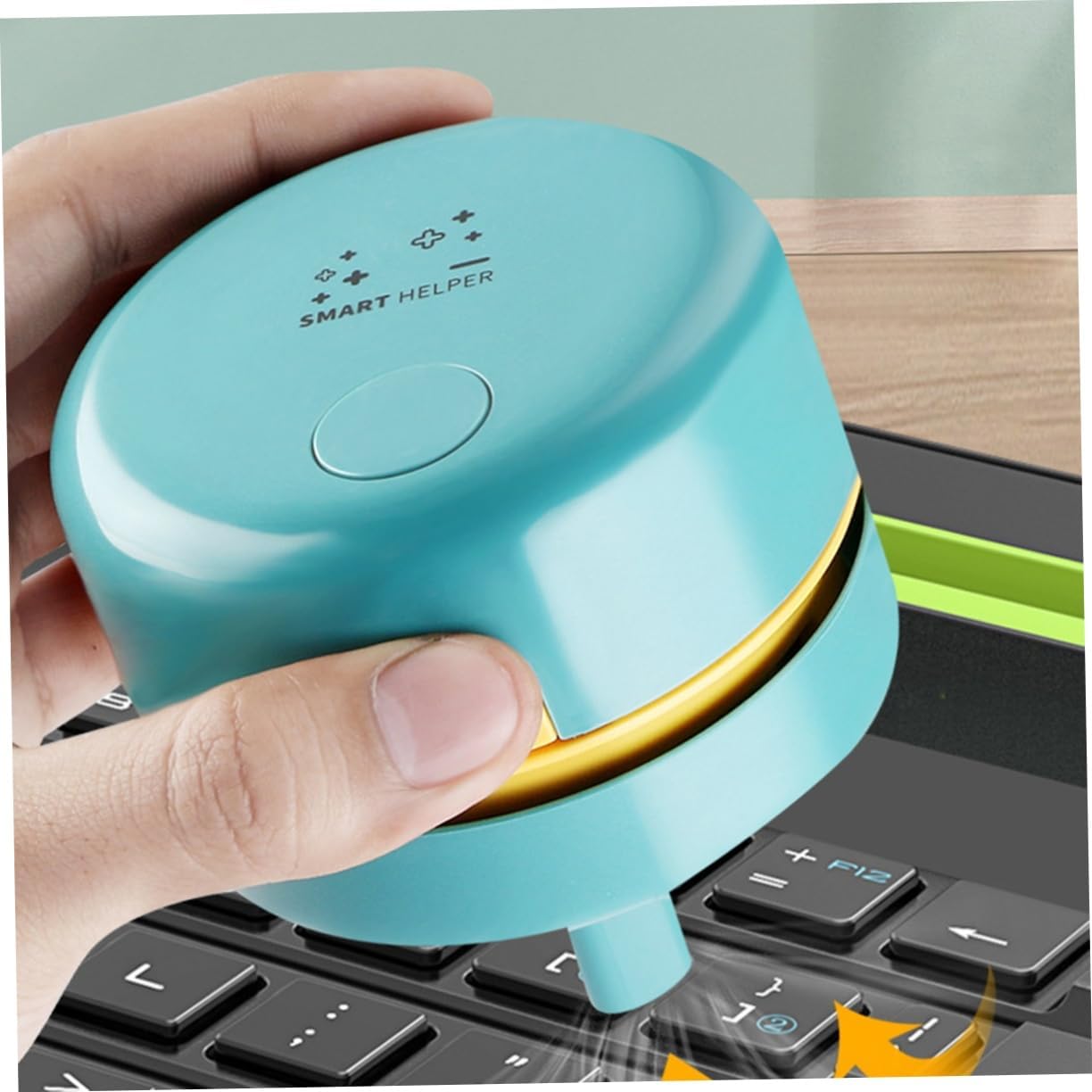 Mini Keyboard Vacuum Cleaner Portable Desk Dust Collector USB Rechargeable Table Cleaner for Office and Home Green