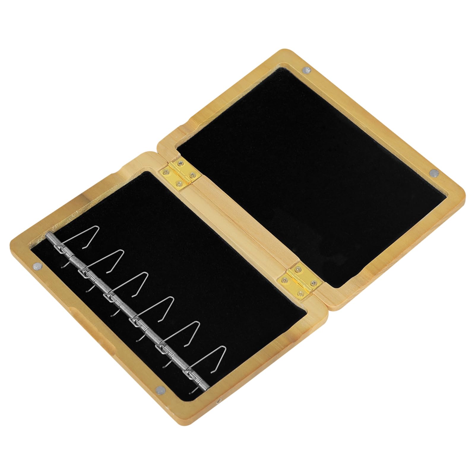 Estuche de pared con placa de resorte para fagot de calidad, capacidad para 6 platos, almacenamiento protector de madera, forro, almacenamiento de placa de resorte para fagot con gancho