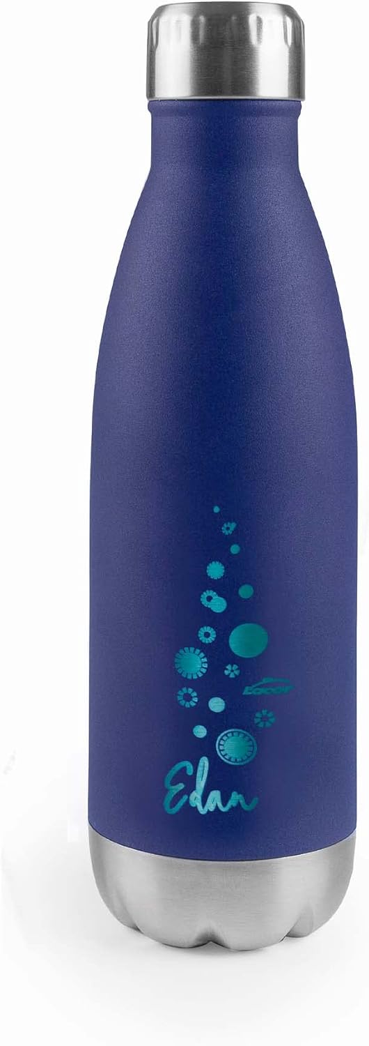 Lacor - 62588 - Edan Stainless Steel Bottle, Water Bottle, Double Wall Insulation, Screw Cap, BPA , Capacity: 0.5 L, Navy Blue