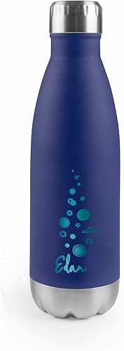 Miniatura 1 de Lacor - 62588 - Botella Edan de Acero Inoxidable, Botella de Agua, Aislamiento de Doble Pared, Tapón de Rosca, BPA , Capacidad 0.5 L, Azul Marino