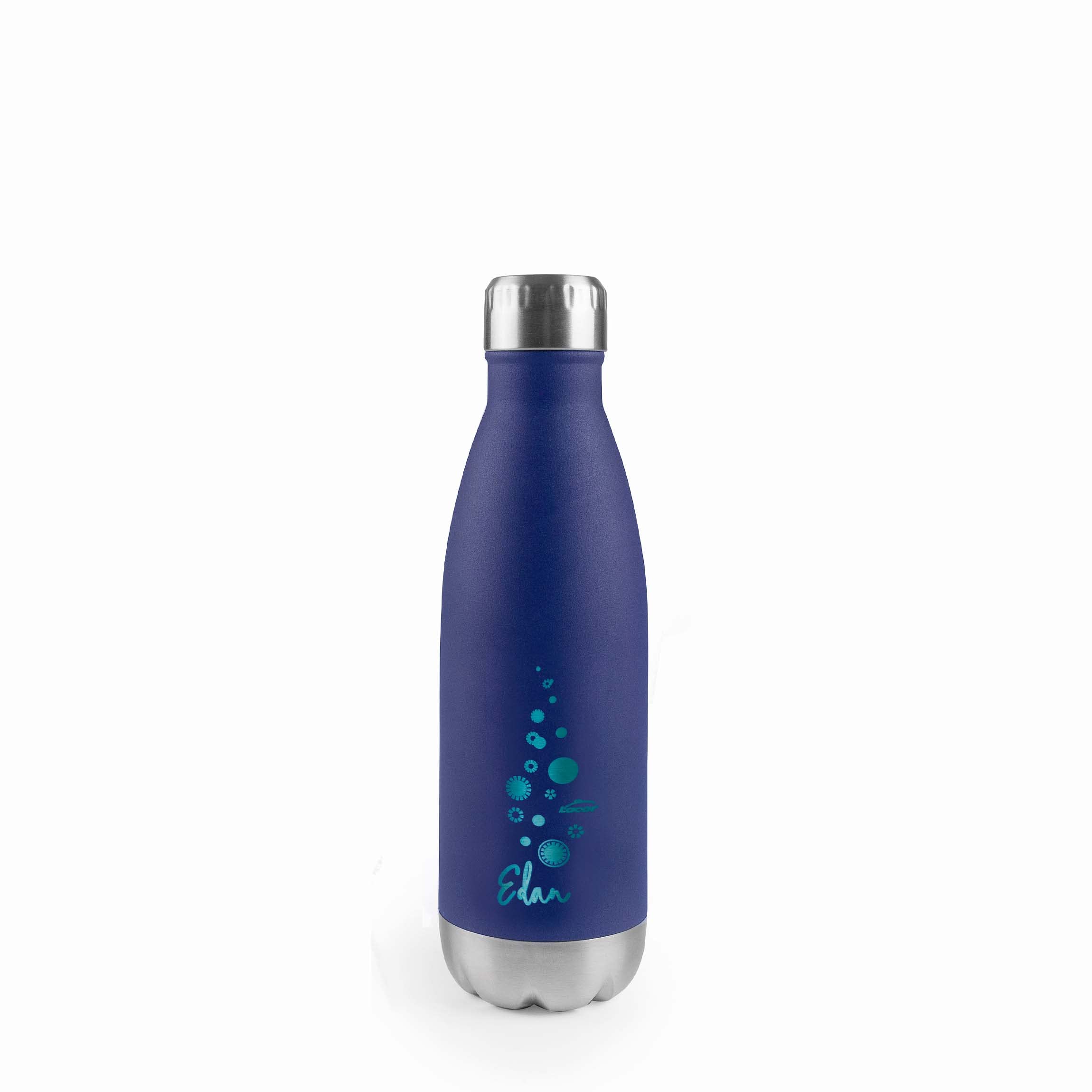Lacor - 62588 - Edan Stainless Steel Bottle, Water Bottle, Double Wall Insulation, Screw Cap, BPA, Capacity: 0.5 L, Navy Blue
