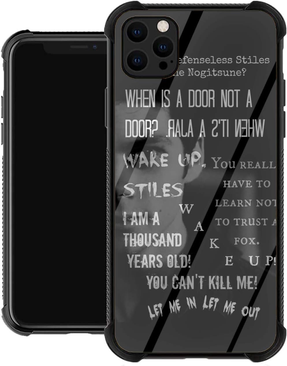 Dark Stilinski Wolf Nogitsune Void Quotes Teen Stiles Glass Phone Case for iPhone 12/12 Pro Max Mini iPhone 11 Pro Max XR X/Xs iPhone SE 2020 7/8 Plus 6/6s Plus Xs Max