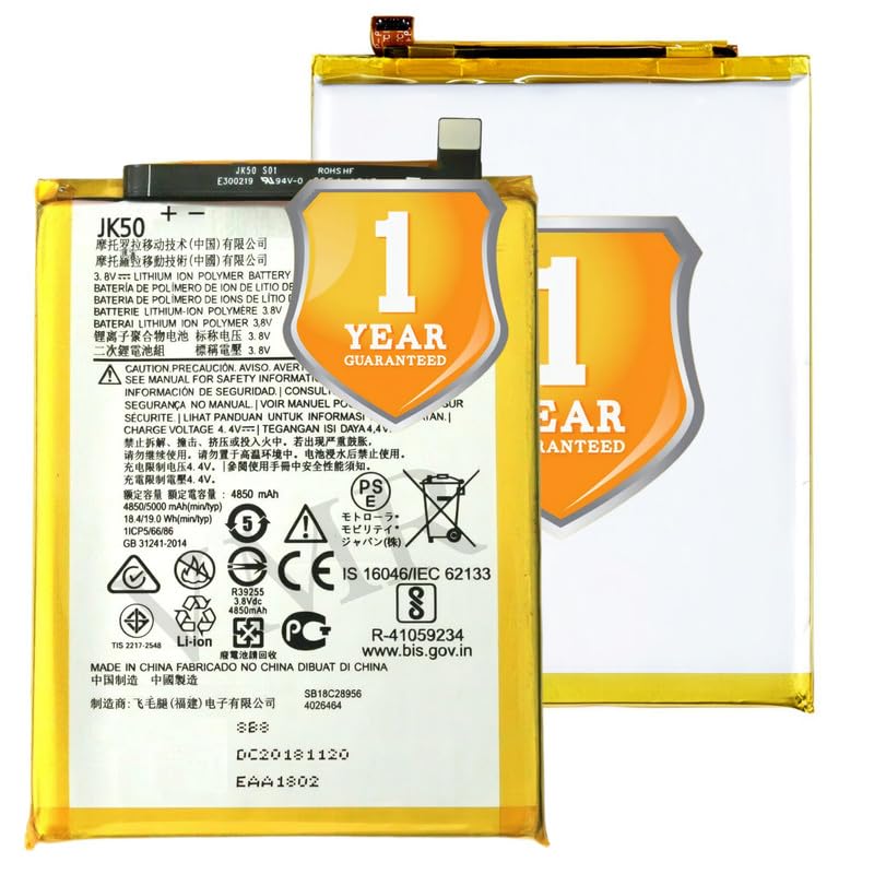 Image of Original JK50 Battery Compatible with Motorola Moto E7 Power (PAMH0001IN, PAMH0010IN, PAMH0019IN) - (5000mAh) - 1 Year Warranty X2
