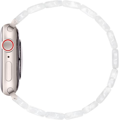 Miniatura 4 de Correa elástica de resina compatible con Apple Watch Series 9 8 SE 7 6 5 4 3 2 1 Ultra 2, elegantes correas de iWatch para mujeres y hombres, bandas