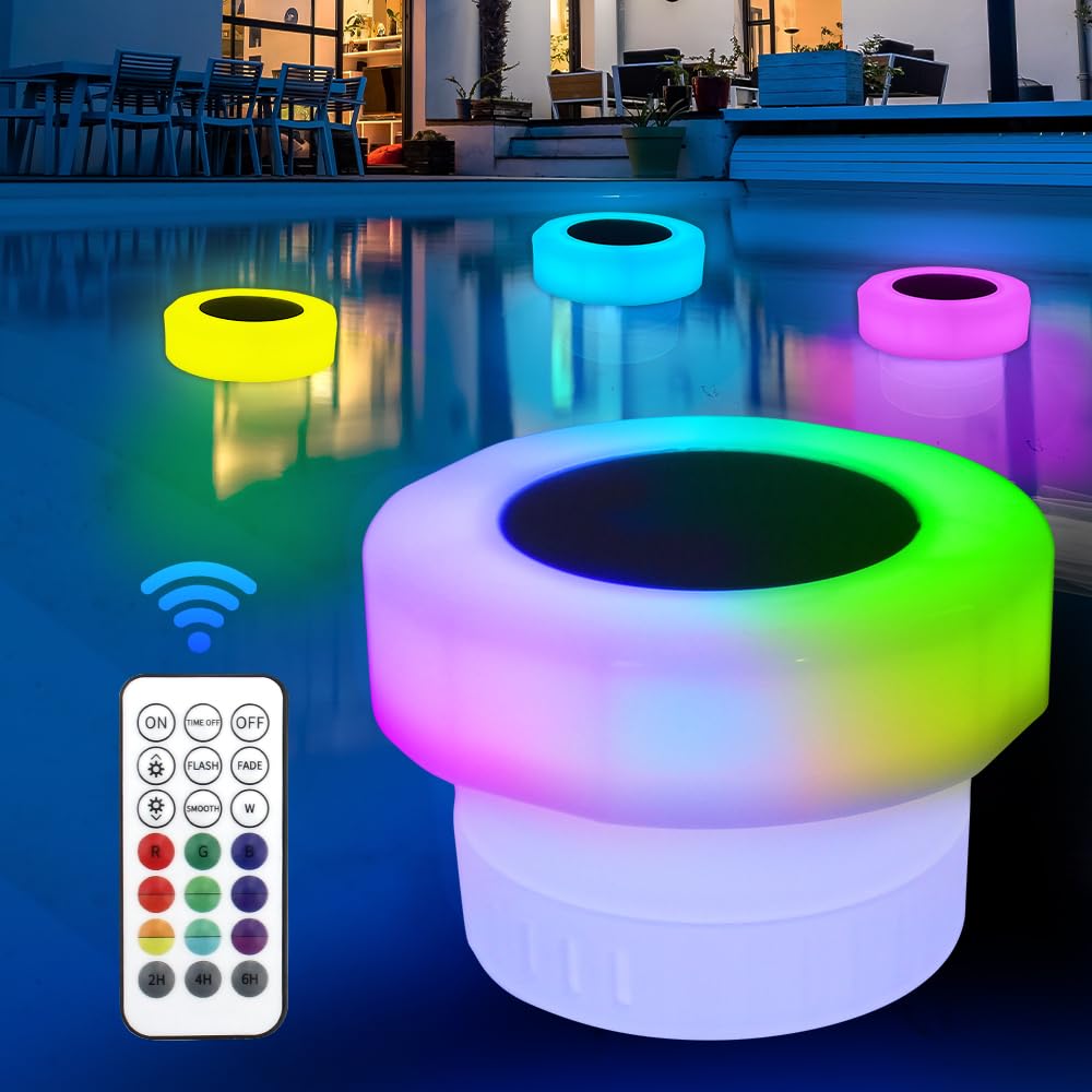 Éclairage Solaire Flottant Piscine LED RGB - Lampe Piscine Étanche IP68 Avec Télécommande