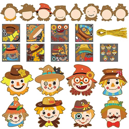 BeYumi 123Pcs Fall Scarecrow Head Craft Kit DIY Scarecrow Craft