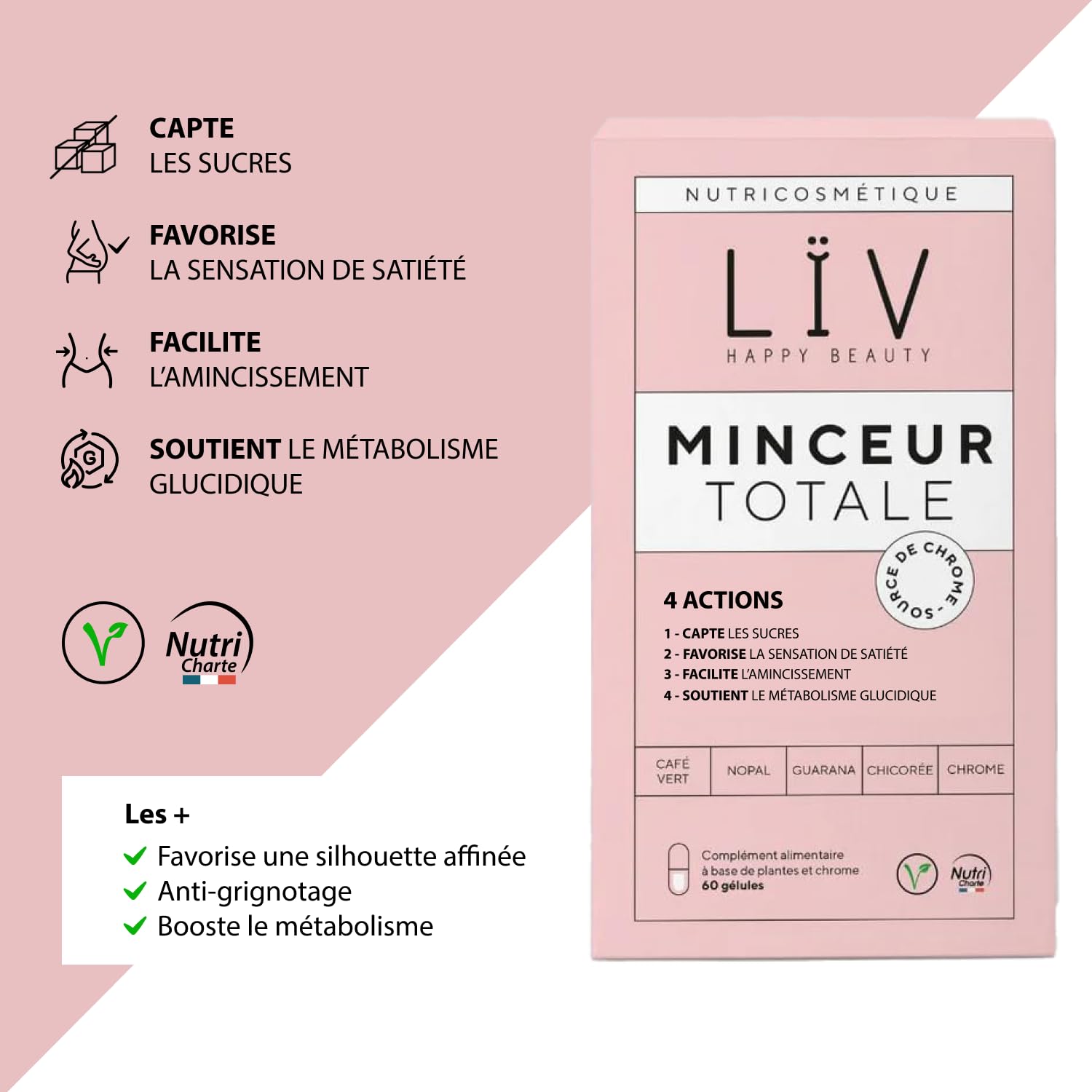 LÏV Happy Food - MINCEUR TOTALE, 1 Mois, Coupe Faim Naturel, Perte de Poids