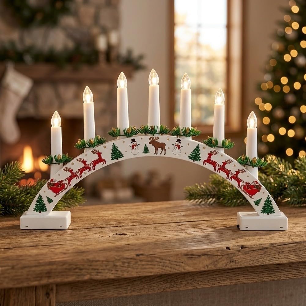 para decoración Navidad para madera Puente 22x39cm Baterías(A)