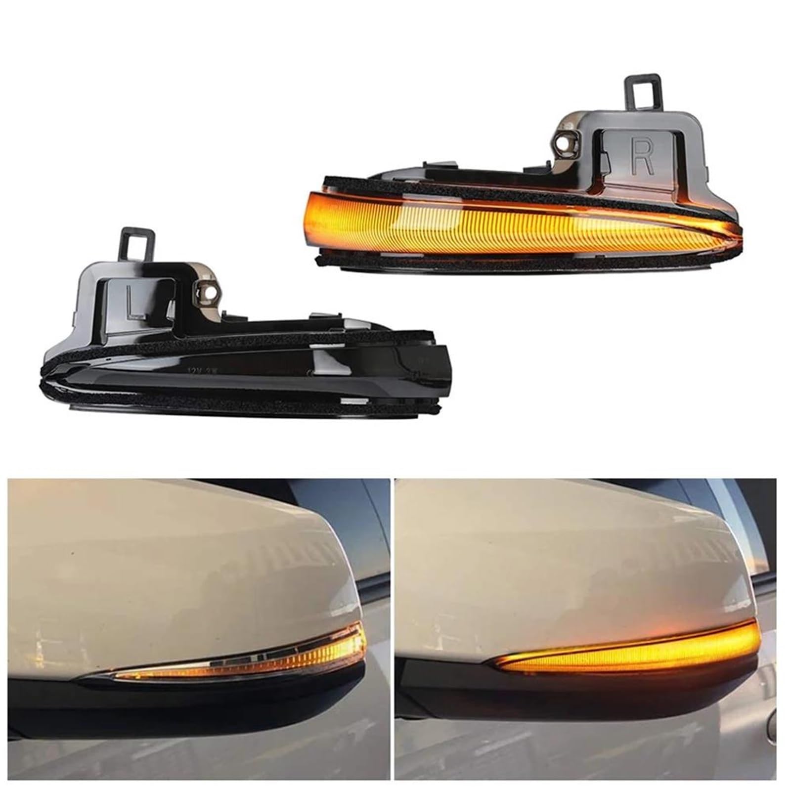 LED Intermitentes Laterales 2 LED Dinámicas 12 V Espejos Laterales Coche Color Ámbar 81740-58010 81730-58010 para Toyota para Tacoma para MK3 N300 para Highlander para MK4