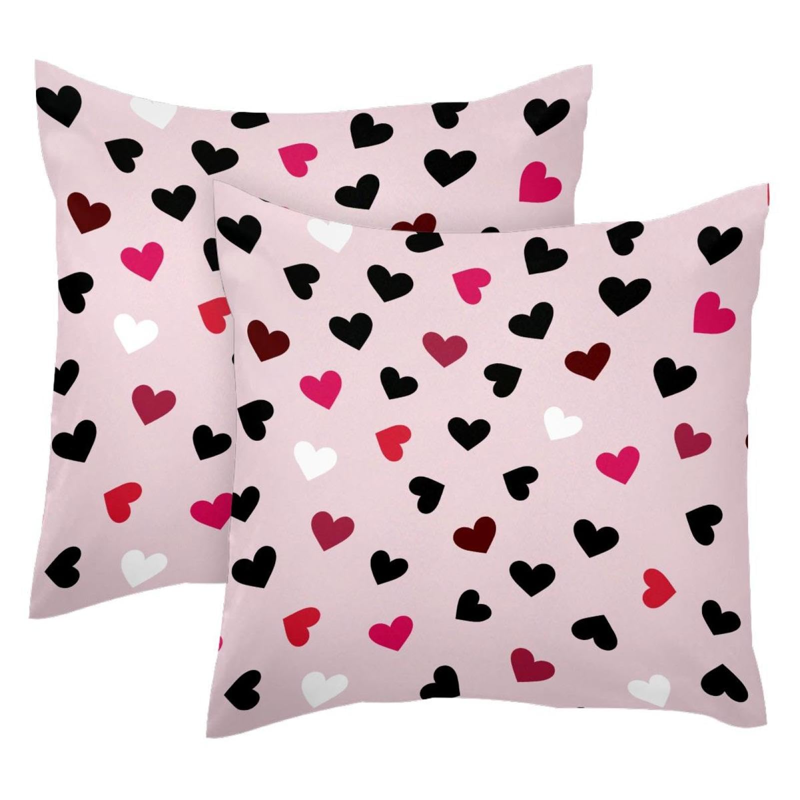 Housses de coussin cœur Saint-Valentin 45,7x45,7 cm | Taie coussin canapé rouge amour