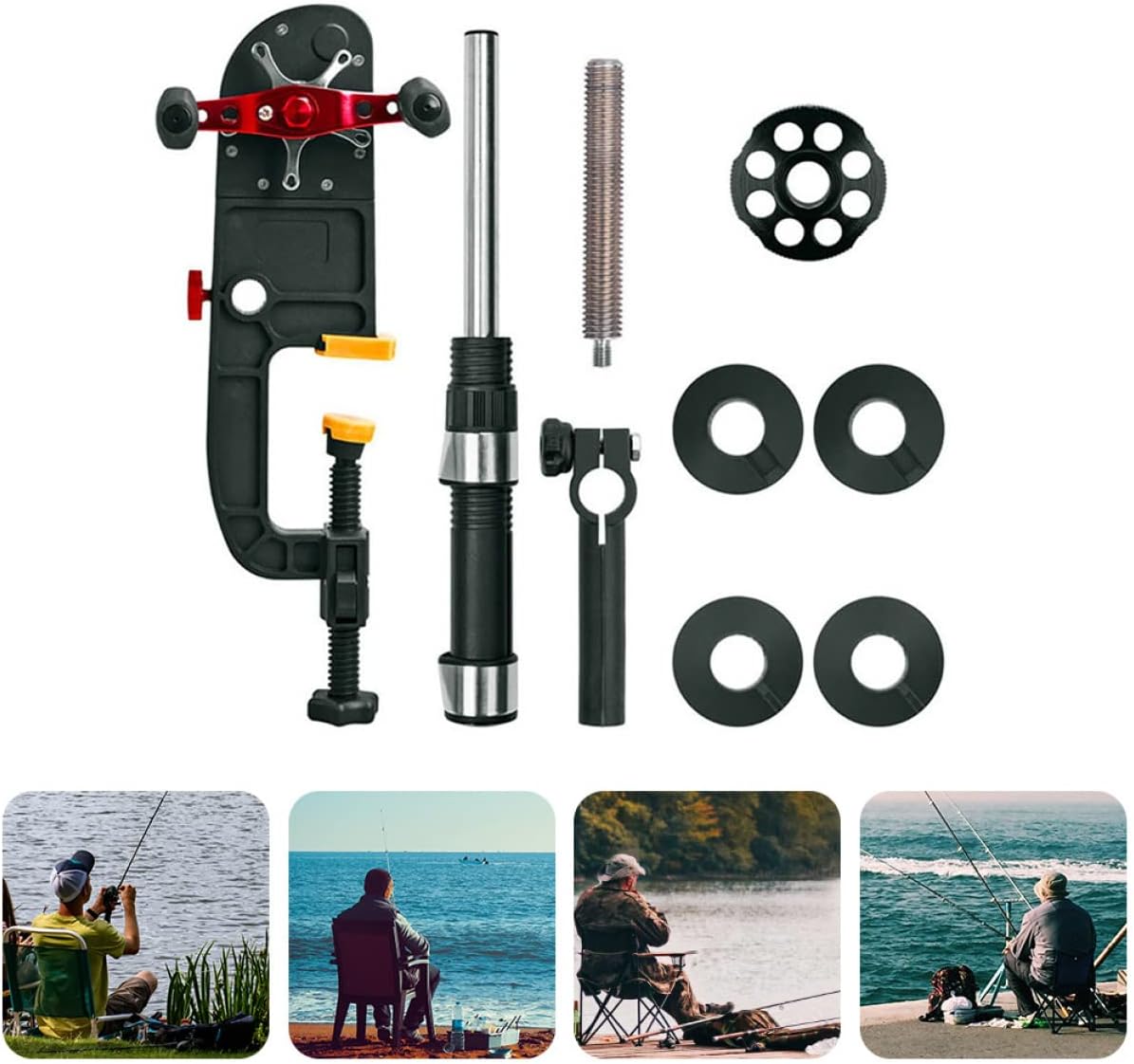 Fishing Reel Line Winder Portable Easy to Use 5-45mm Adjustment Fishing Spooling Station Metal Venting Button