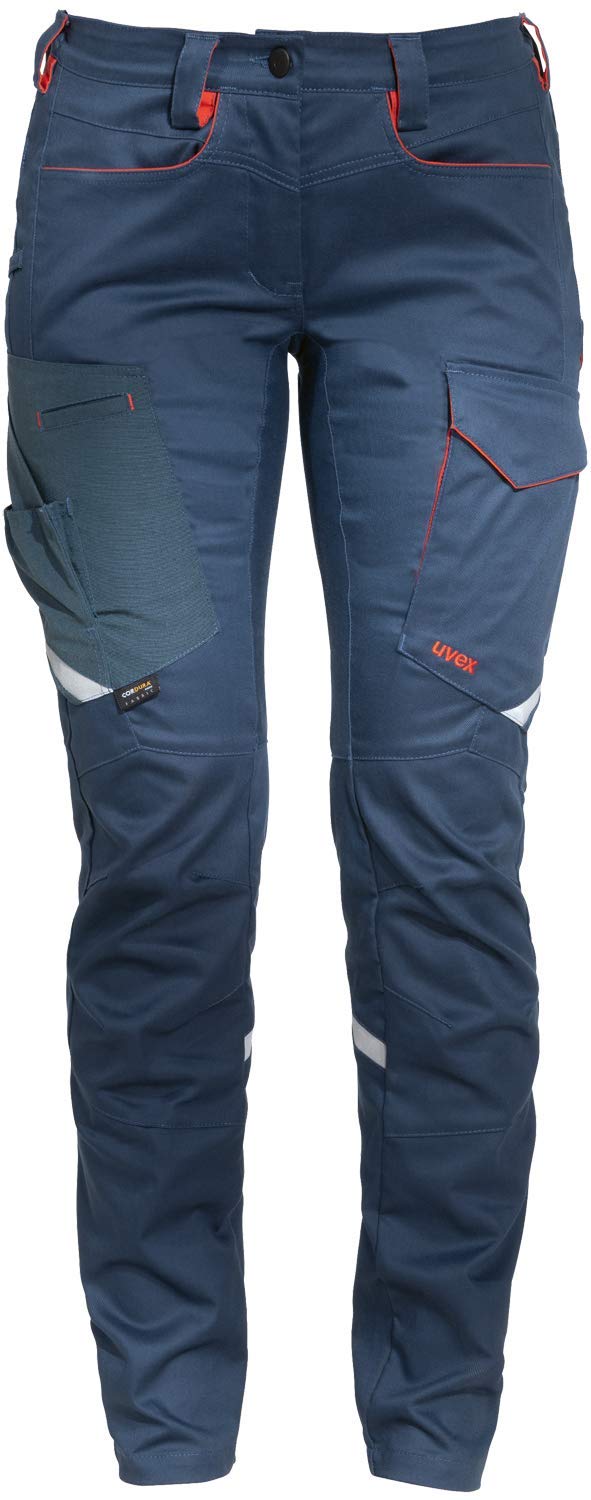 Uvex Suxxeed granatowe damskie spodnie robocze, krój slim fit