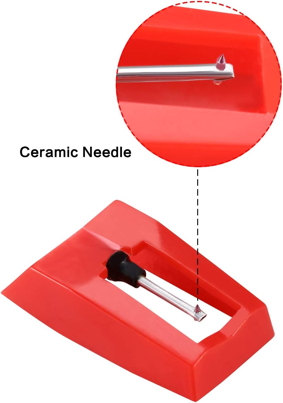Bememo 8 Pieces Record Player Needle Turntable Diamond Replacement Stylus Needles for Vinyl Record Player