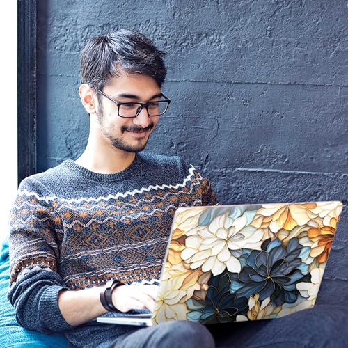 Image of Galaxsia Floral D6 Full Body Vinyl Laptop Skin /Sticker /Cover Upto 15.6 Inches Laptops Laminated-Removable-HD Quality Compatible for Hp-Dell-Sony-Lenovo-Asus etc.(15x10 Inches)