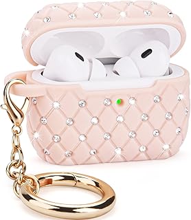 VISOOM Airpods Pro 2nd Generation Case - Airpods Pro 2 Bling Case Cover with Lanyard Women 2022 Crystal TPU Hard Protective iPod Pro 2 Wireless Charging Case Girl Keychain for Apple Airpod Gen Pro 2