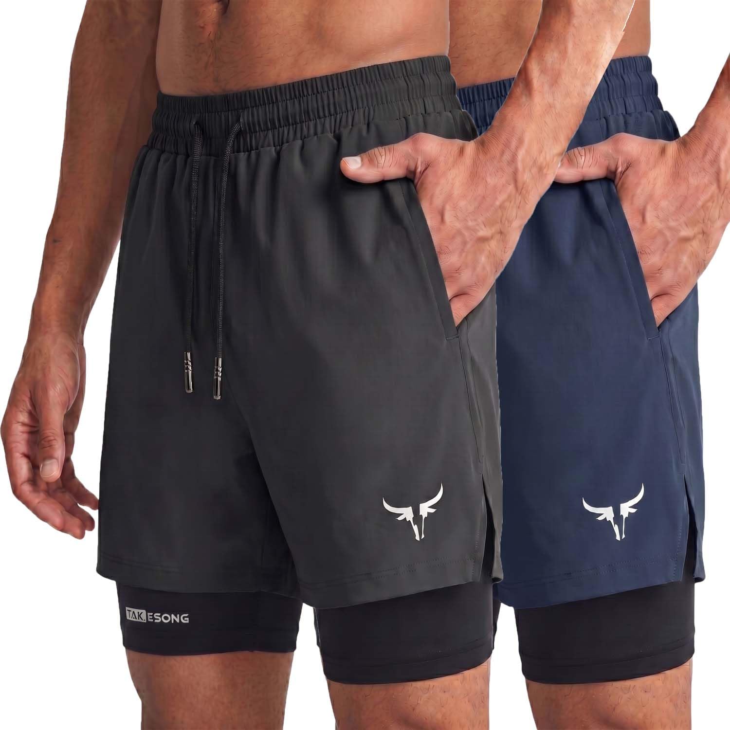 lymio Men Shorts | 2 in 1 Active Dual Shorts with Inner Tights Layer | Men's Double Layer Short for Running, Gym & Sports (SSM-S-09-11)-picture-55