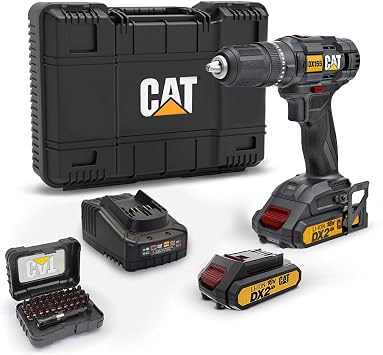 CAT DX155.1SET 18V 2.0Ah Li-ion Çift Akülü Darbeli Matkap + 32 Parça Uç Seti