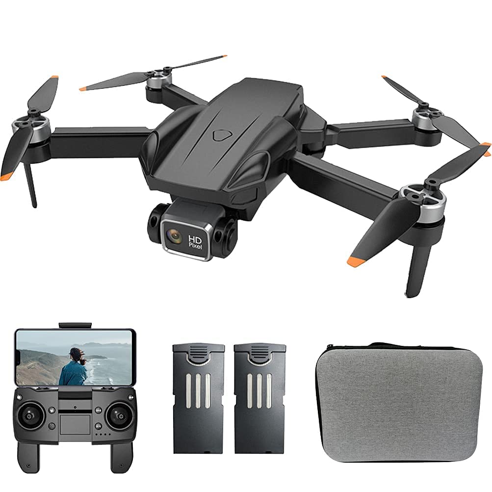 GPS Drone with brushless Motor Drones with 4K HD Dual Camera for Adults Foldable FPV GPS Drones RC Quadcopter with GPS+Optical Flow Positioning with 2 Batteries for 50 Min Flight(Black)