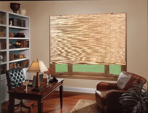 Outdoor Blinds Roll Up Shade,Reed Shades For Patio,Roman Roller Blinds,Porch Privacy Translucent Roller Blinds,Retro Reed Curtains With Lift,Reed Roller Shutters, Easy To Install, 20X59In（Wxh #TOP7