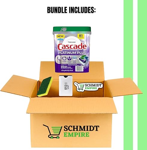 Miniatura 2 de Cascade Platinum Plus - Paquete de detergente para lavavajillas, 81 unidades + esponja de limpieza + 1 protector de tarjeta SchmiidtEmpire +